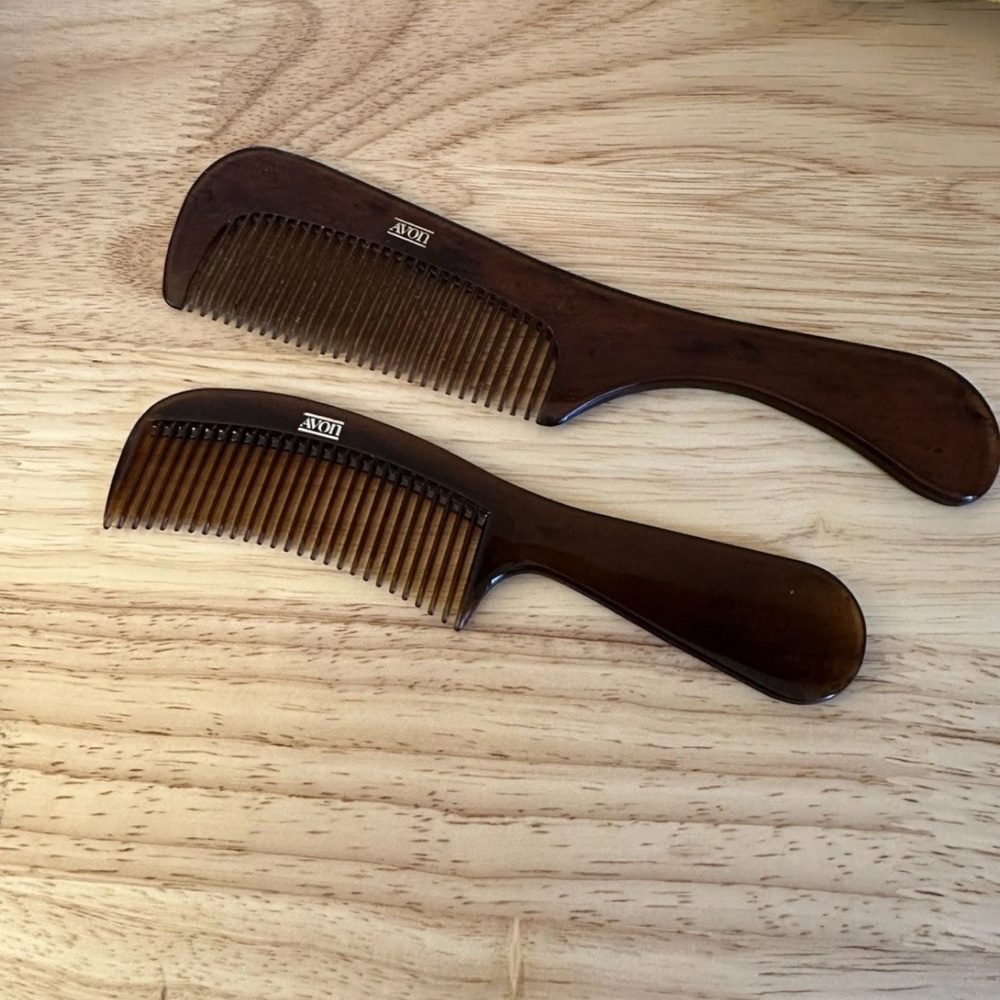 Lot Of 2 Avon Amber Brown TortoiseShell Combs